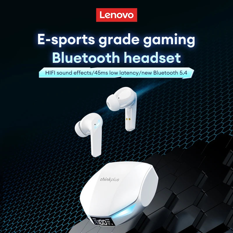 Choice Lenovo GM2 Pro Gaming Headset LED Digital Display Wireless Sport Earbuds HD Call Low Latency Headphones Waterproof