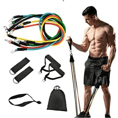 Conjunto de equipamentos fitness e treino, Corda Para Casa Elástica, Acessórios Exercício, 11 pcs por conjunto