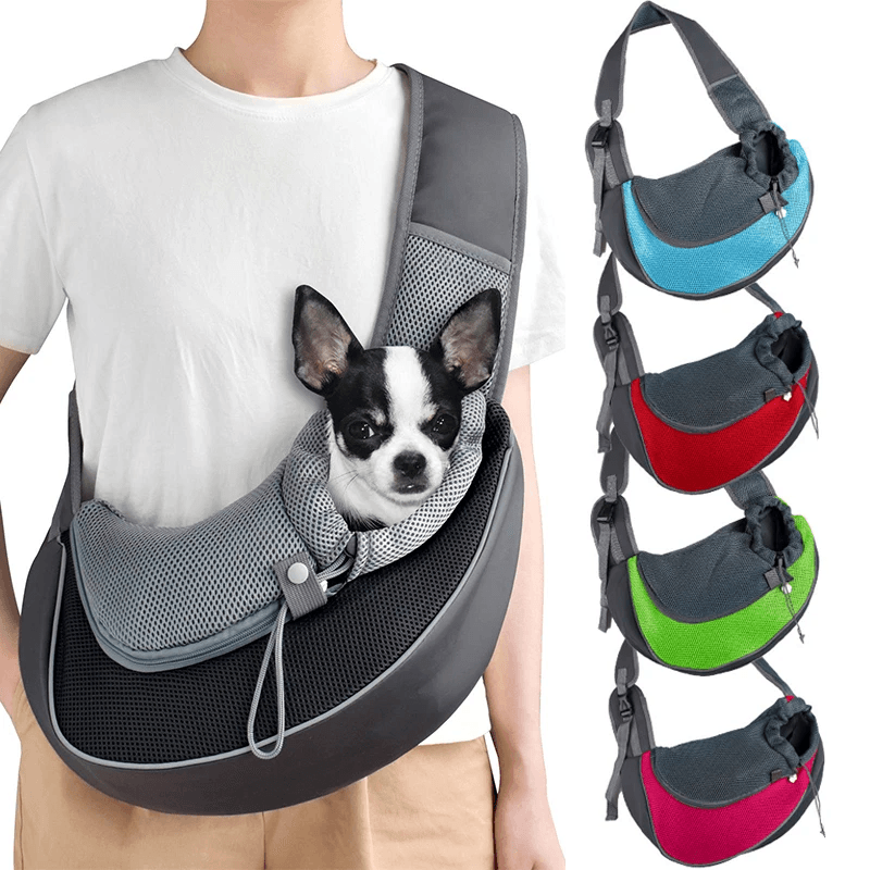 Mochila para transportar cães e gatos, bolsa de ombro para viagem, estilingue de malha, suprimentos para transporte de animais de estimação, bolsa de ombro crossbody