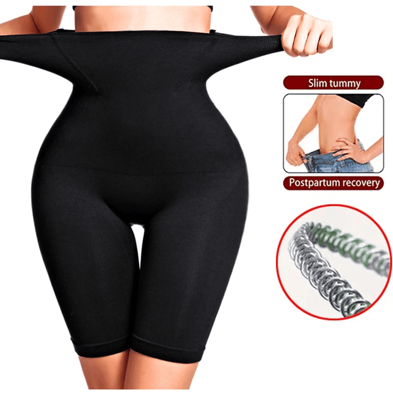 Calcinha modeladora de corpo de cintura alta para mulheres, respirável apertando shaping curto, modelagem cinta espartilhos calcinha