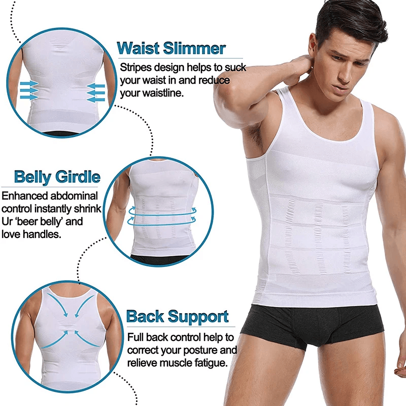 Homens emagrecimento corpo shaper colete camisa abs abdômen magro ginásio treino barriga controle compressão tanque superior sem mangas shapewear