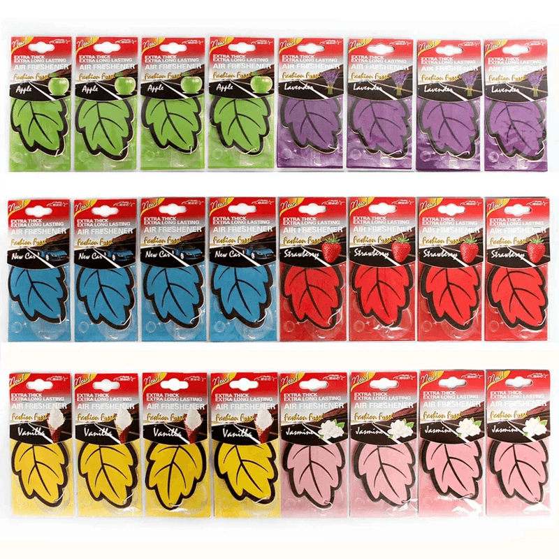 Folha Forma Car Air Freshener, Natural Scented Tea Paper, Auto Hanging Baunilha Perfume, Fragrância, Acessórios Interior, 3-60Pcs