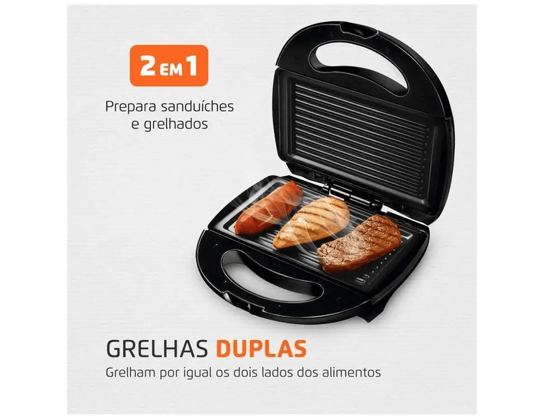 Sanduicheira Mondial Fast Grill S-12 Preta 750W - 110V