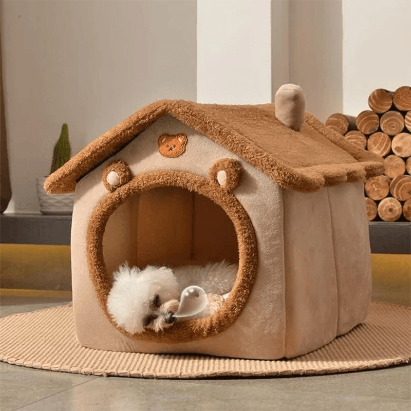 Dobrável dormir casa para animais de estimação removível lavável gato cubo esconder casa filhote de cachorro caverna sofá cama para animais de estimação casa para cães pequenos gatos médios