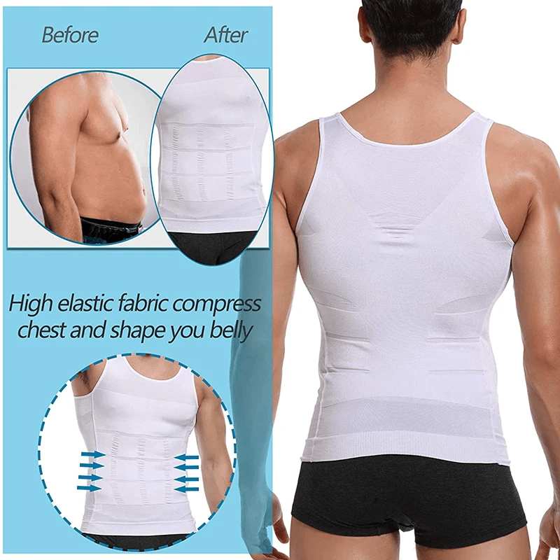 Homens emagrecimento corpo shaper colete camisa abs abdômen magro ginásio treino barriga controle compressão tanque superior sem mangas shapewear