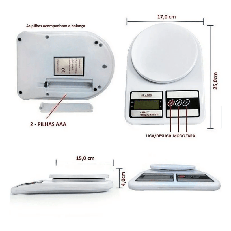 Balanca De Cozinha Digital Alta Precisao 10kg Balança