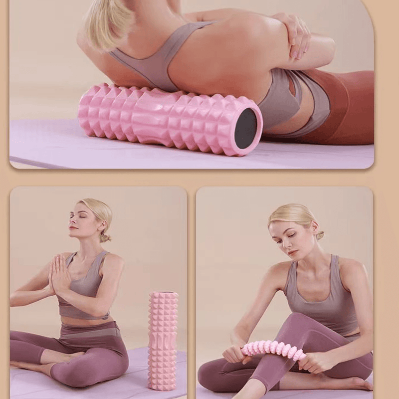 Rolo de espuma para ioga, 45cm, bloco de massagem muscular, ferramentas para pilates, coluna de ioga, conjunto de rolo de espuma fitness, academia, yoga, tijolo, equipamento de exercício