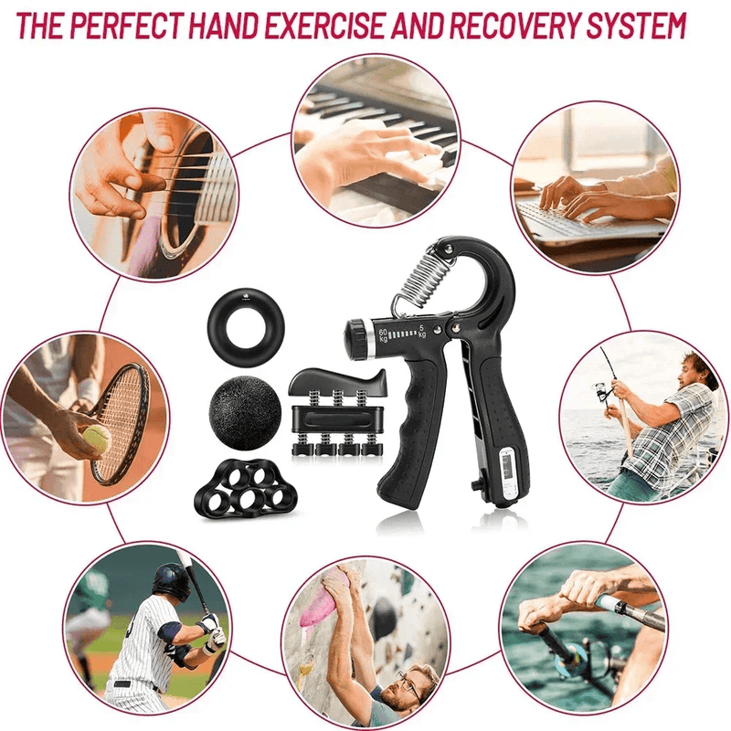 Ajustável Hand Grip Strength Trainer, Finger Exerciser, Fortalecedor para Construção Muscular e Recuperação de Lesões, 5-60kg